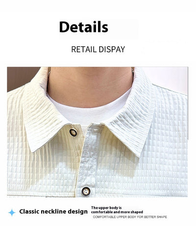 Traje de Camiseta con Solapa Estilo Coreano para Hombre - Image 11
