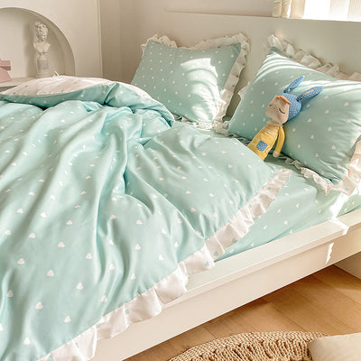 Juego de Cama Princesa 4 Piezas con Funda Nórdica Estampado Corazones - Image 7