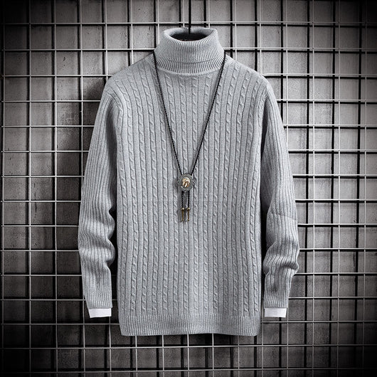 Suéter Cuello Alto Ajustado de Color Sólido para Invierno - Image 4