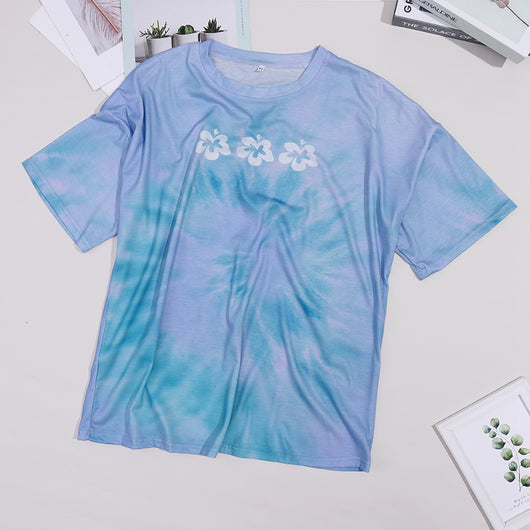 Playera Tie Dye Azul Estilo Harajuku - Image 2