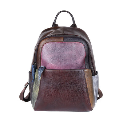 Bolso de Cuero Genuino con Doble Bandolera y Contraste de Tonos - Image 9