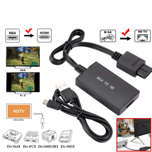 Convertidor N64 a HDMI - Cable HD para Nintendo 64, GameCube y SNES