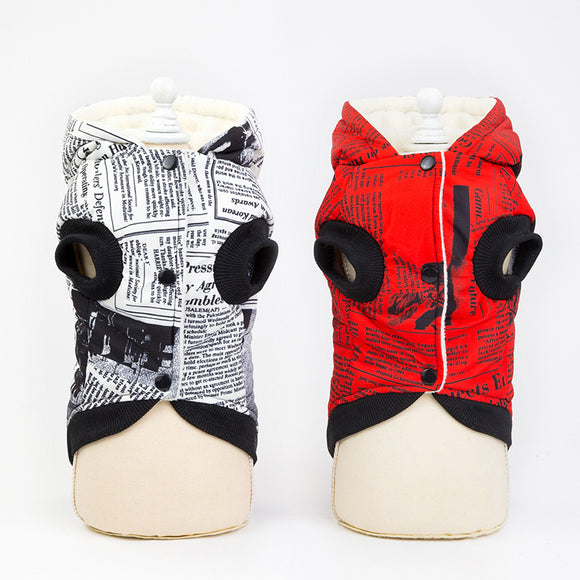 Ropa de Algodón Estampado Periódico para Mascotas