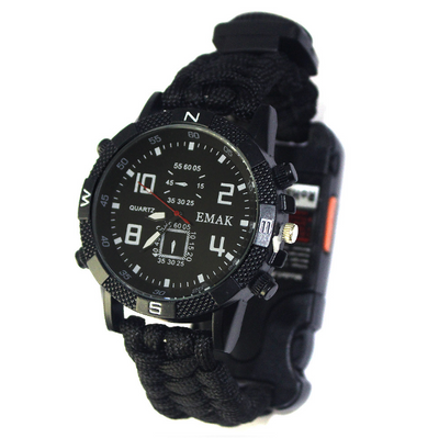 Reloj de Supervivencia Táctica AK17 con Brújula Multifunción y Cuerda Paracord Tejida - Image 10