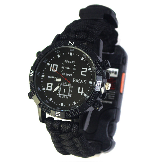 Reloj de Supervivencia Táctica AK17 con Brújula Multifunción y Cuerda Paracord Tejida - Image 10