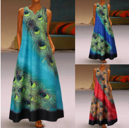 Vestido de Playa Retro sin Mangas para Ocasiones Especiales