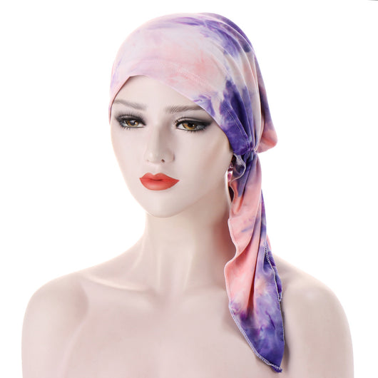 Turbante con Cola Curva y Flores - Gorro Tipo Pullover - Image 18