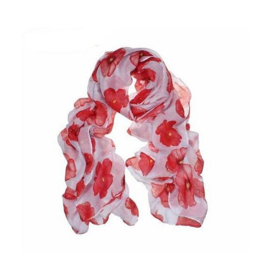 Pañuelo Largo Estampado Amapola Roja - Diseño Floral - Image 5