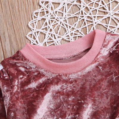 Conjunto de Sudadera y Pantalón de Terciopelo Dorado para Niñas - Ropa Cómoda y Elegante - Image 7