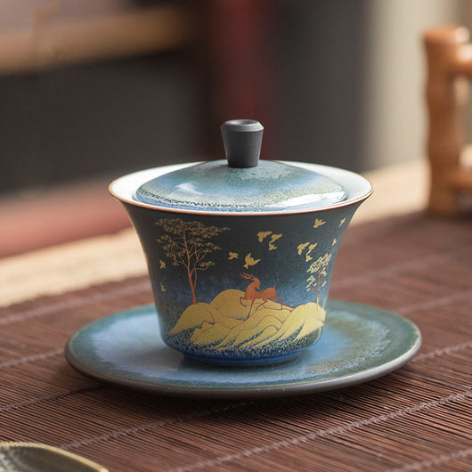 Tazón de Té Artesanal de Cerámica Retro - Image 12