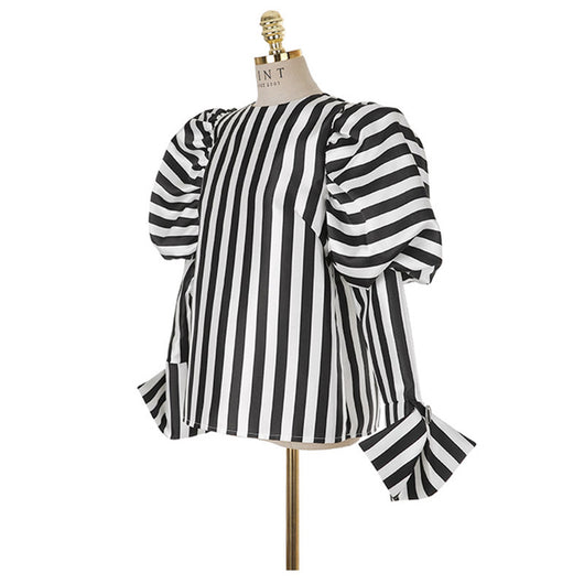 Blusa Cuello Redondo con Diseño Linterna - Image 2