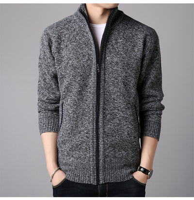 Suéter Cardigan Cuello Alto Ajustado para Hombre - Tejido Grueso - Image 3