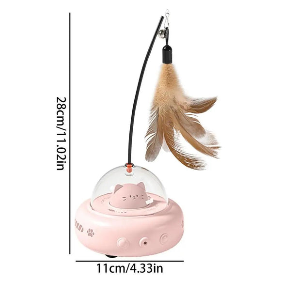 Juguete Interactivo Eléctrico para Gatos con Varita de Plumas Recargable