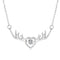 Beating Heart S925 Silver Necklace Platinum Love Antlers