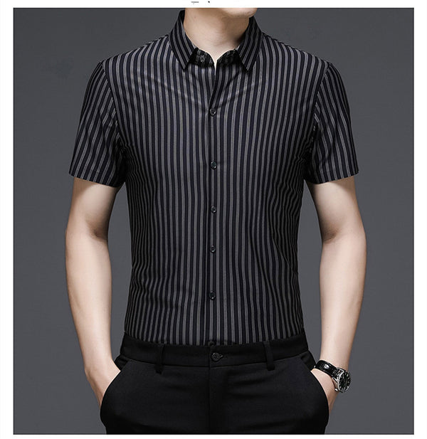 Camisa de Seda Woodpecker Manga Corta para Hombre Adulto