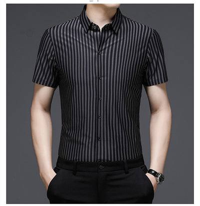 Camisa de Seda Woodpecker Manga Corta para Hombre Adulto