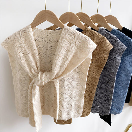 Bufanda de Lana Tejida con Nudos para Mujer - Colección Otoño - Image 4