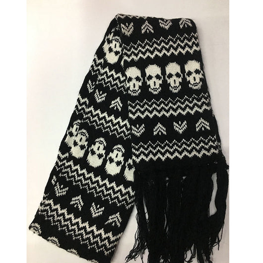 Bufanda Térmica Tejida Gruesa con Diseño Calavera - Image 7