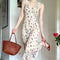 Vestido Floral Fruncido Estilo Xiangang - Diseño Puro y Elegante