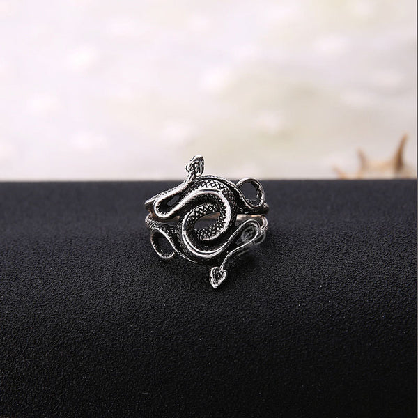 Anillo de Plata Tailandesa con Diseño de Serpiente Personalizado para Hombre