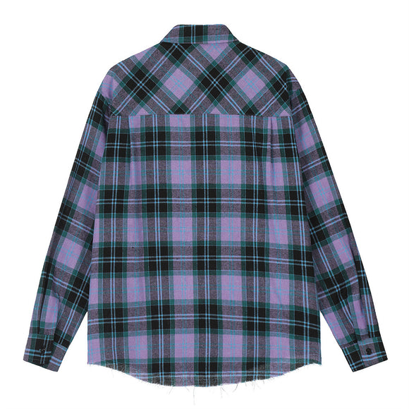 Cardigan Hombre Cuadros con Estampado de Letras