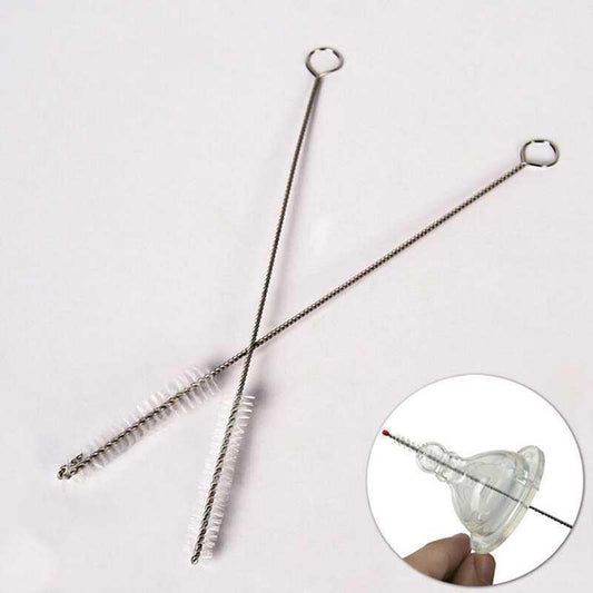Set de 2 Cepillos Limpiadores para Pajitas de Acero Inoxidable