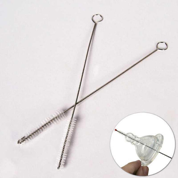 Set de 2 Cepillos Limpiadores para Pajitas de Acero Inoxidable