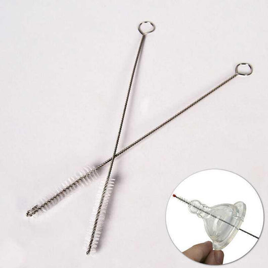 Set de 2 Cepillos Limpiadores para Pajitas de Acero Inoxidable
