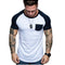 Camiseta Raglan Hombre Cuello Redondo con Bolsillo