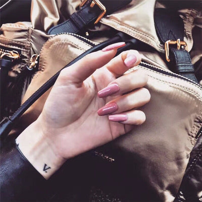 Uñas Postizas Trapecio Alargadas Pato Mandarín Oscuro