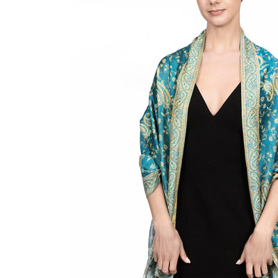 Chal Vintage Étnico Otoño Invierno con Borlas y Estampado Paisley para Mujer - Image 10