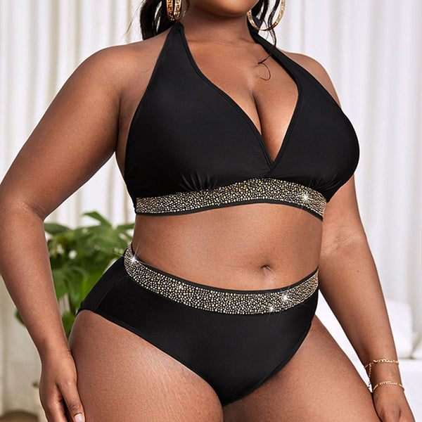 Bikini Talla Grande con Combinación de Colores para Termas y Piscina