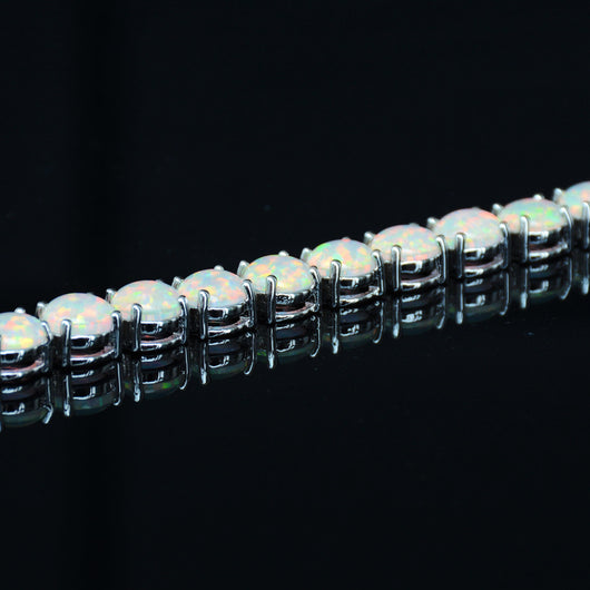 Pulsera de Ópalo Azul Blanco 8MM - Elegancia Natural - Image 3