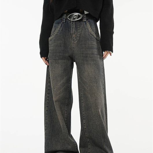 Pantalones Rectos Amplios de Cintura Alta para Mujer - Image 2