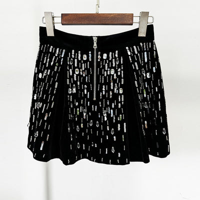 Vestido Midi de Terciopelo con Cuentas - Conjunto Elegante - Image 4