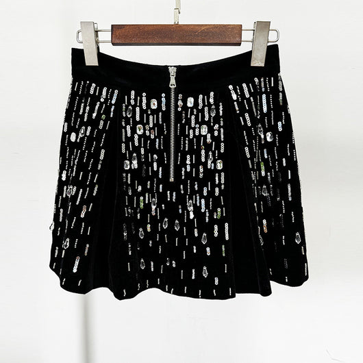 Vestido Midi de Terciopelo con Cuentas - Conjunto Elegante - Image 4