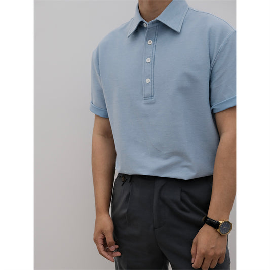 Camisa Casual Vintage Lavada con Solapa - Manga Corta Cómoda - Image 2