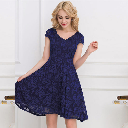 Vestido Ajustado con Encaje y Cintura Marcada para Mujer