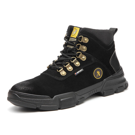 Botas de Trabajo con Puntera de Acero y Suela Antiperforación en Ante Resistente