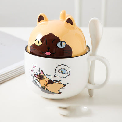 Taza de Oficina de Cerámica con Diseño Infantil, Tapa y Cuchara - Image 9