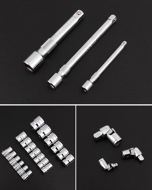 Juego de Llaves de Trinquete con Dados Intercambiables para Reparación Automotriz - Image 7