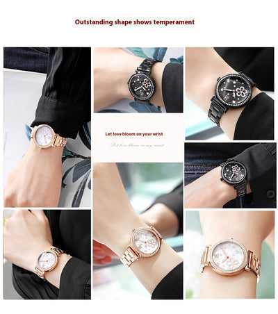 Reloj de Cuarzo para Mujer con Correa de Acero y Diamantes - Image 16