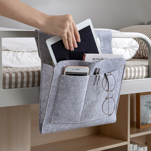 Organizador Colgante para Mesita de Noche - Bolsa Multiusos para Móvil y Controles