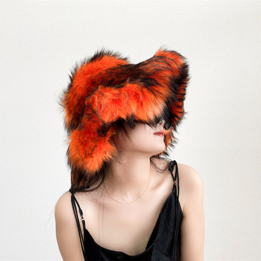 Gorro Punk de Piel de Mapache Grueso - Abrigo Ecológico para Otoño e Invierno - Image 53