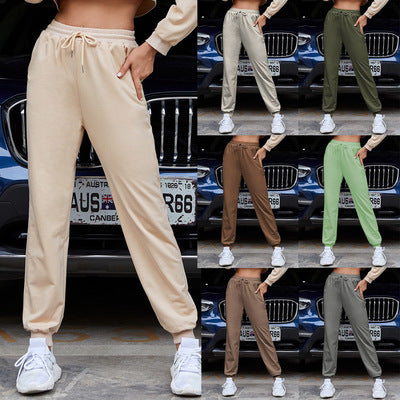 Pantalón Cintura Alta con Elástico Ajustable - Diseño Liso Versátil
