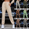 Pantalón Cintura Alta con Elástico Ajustable - Diseño Liso Versátil
