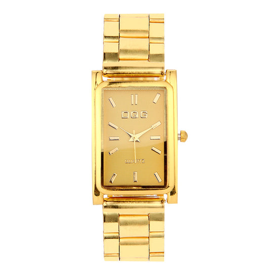 Reloj de Hombre Cuadrado Dorado con Cierre de Pasador y Movimiento de Cuarzo - Image 4