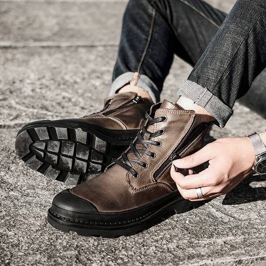 Botas Martin de Cuero para Hombre con Forro Térmico y Suela Antideslizante - Image 7