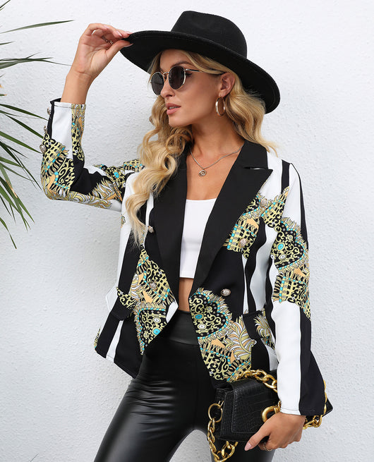 Blazer Estampado con Solapa para Mujer - Corte Ajustado - Image 12