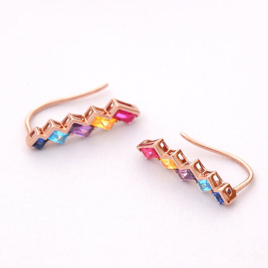 Aretes de Plata Esterlina con Arcoíris - Image 9